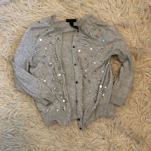 J. Crew embellished 3/4 cardigan